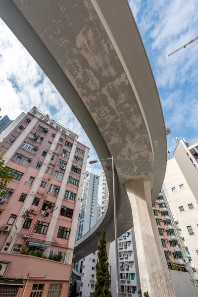 Hongkongön Hong Kong Dec 2018 Hongkong Highway Mellan Tät Bostadshus — Stockfoto