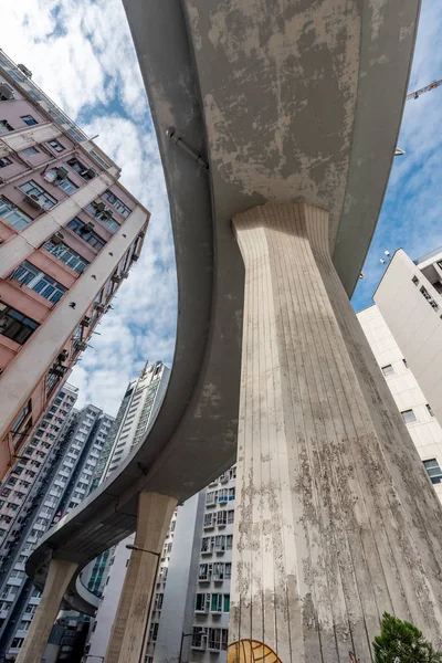 Hongkongön Hong Kong Dec 2018 Hongkong Highway Mellan Tät Bostadshus — Stockfoto