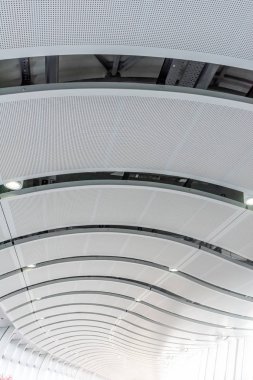 West Kowloon, Hong Kong 04 Şubat 2019: Hong Kong West Kowloon İstasyonu'na. Hong Kong bölümünde sadece istasyonu bulunmaktadır ve anakara Çin bölümü özel bir tünel üzerinden bağlanır.