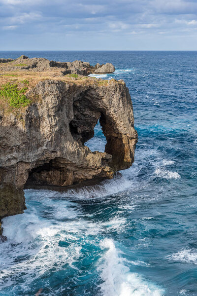 Manzamo Cape with blue sky and beautiful sea