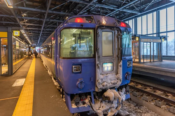 Asahikawa, Japón - 17 de febrero de 2019: Tren en la estación de Asahikawa . —  Fotos de Stock