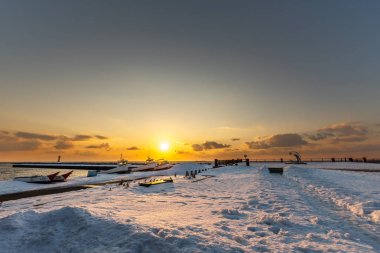 Noshappu pelerininin gün batımı Hokkaido manzarası