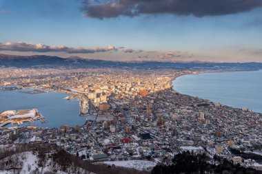 Hokkaido Japonya'da Hakodateyama görünümü