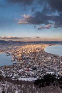 Hokkaido Japonya'da Hakodateyama görünümü