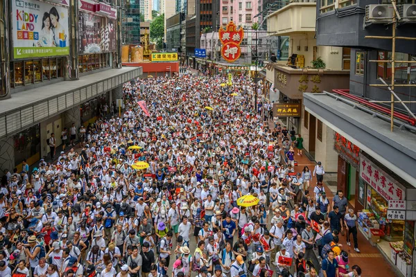 Гонконг Июня 2019 Года Гонконг Июня Защитить Миллионом Людей Улице — стоковое фото