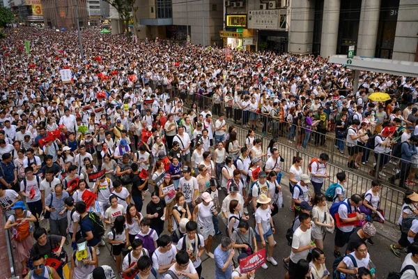 Гонконг Червня 2019 Гонконг Червня Захистити Мільйонами Людей Вулиці — стокове фото