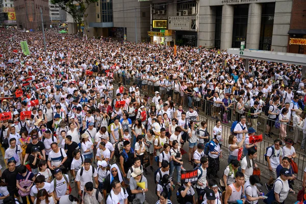Гонконг Червня 2019 Гонконг Червня Захистити Мільйонами Людей Вулиці — стокове фото