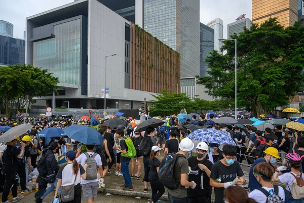 Protesta contra el proyecto de ley anti-extradición en Hong Kong — Foto de Stock