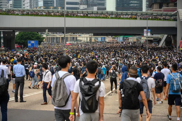 Anti-Extradition Bill Protest in Hong Kong — Stock Photo, Image