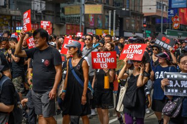 Hong Kong June 16 protest against extradition bill clipart