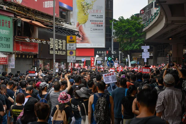 Hong Kong 16 Haziran iade tasarısına karşı protesto — Stok fotoğraf