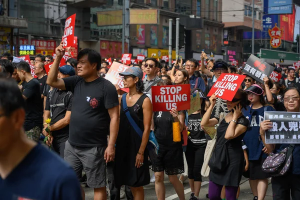 Hong Kong június 16 elleni tiltakozás kiadatás Bill — Stock Fotó