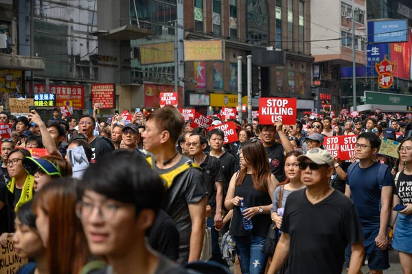 Χονγκ Κονγκ Ιούνιος 16 διαμαρτυρία κατά του νομοσχεδίου έκδοσης — Φωτογραφία Αρχείου