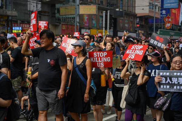 Hongkong Červen 16 protest proti vydání zákona — Stock fotografie