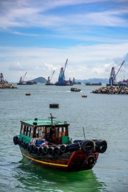 Manzara, Cityscape, Liman, Hong Kong Mavi Gökyüzü