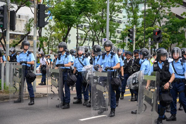 Protest mot utlämningslagen i Hongkong som eskalerar till — Stockfoto