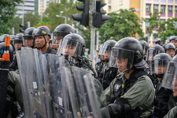 Protest i Hongkong mot utleveringslov som eskalerer til – stockfoto