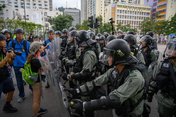 Protest v Hongkongu proti vydávání zákonů, které vystupují do — Stock fotografie