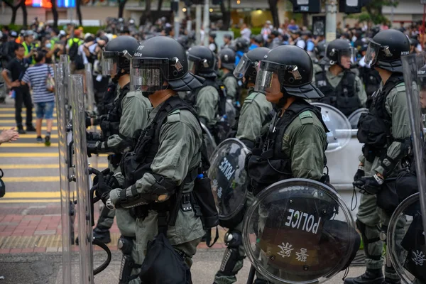 Protest i Hongkong mot utleveringslov som eskalerer til – stockfoto