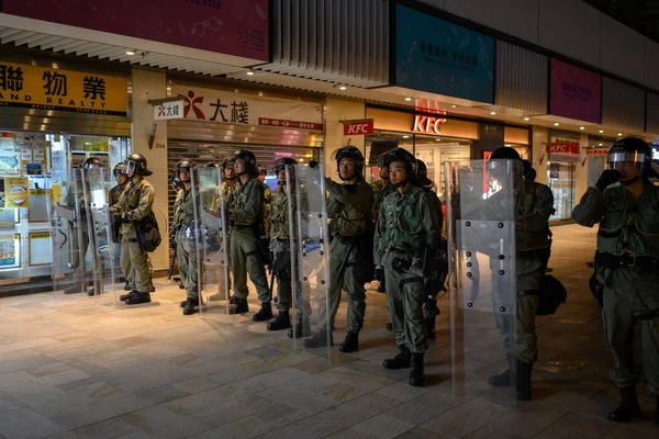 香港抗议引渡法，并升级为 — 图库照片