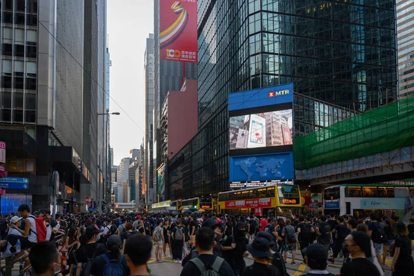 Anti-uitlevering Bill protest op Hong Kong Island — Stockfoto