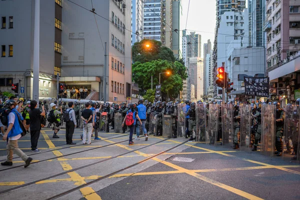 Hong Kong Public protest anti-uitleveringsrecht in Hongkong islan — Stockfoto