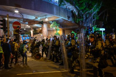Hong Kong 3 Ağustos protesto polis gücü tarafından reddedildi.