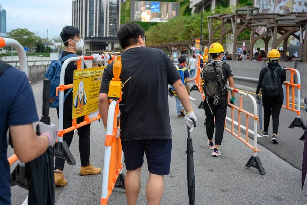 香港8月3日、警察によって拒否された抗議行動. — ストック写真