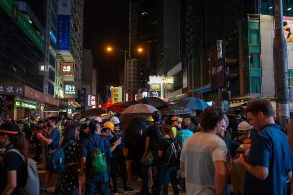 Hong Kong August 3 protest which is rejected by police force. — Stock Photo, Image