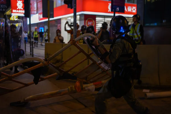 香港8月3日抗议遭警方拒绝. — 图库照片