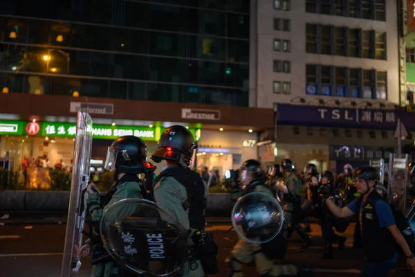 Hong Kong 3 agosto protesta respinta dalle forze di polizia . — Foto Stock