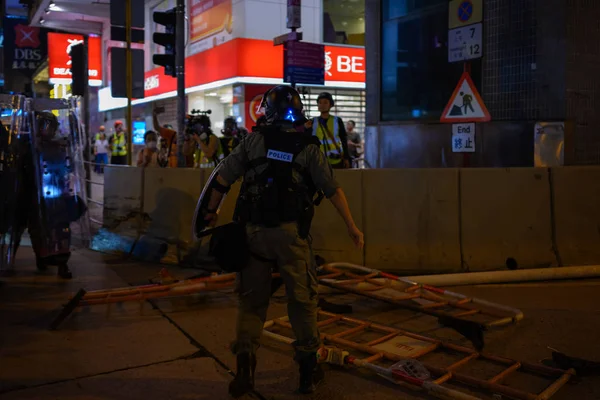 香港8月3日抗议遭警方拒绝. — 图库照片