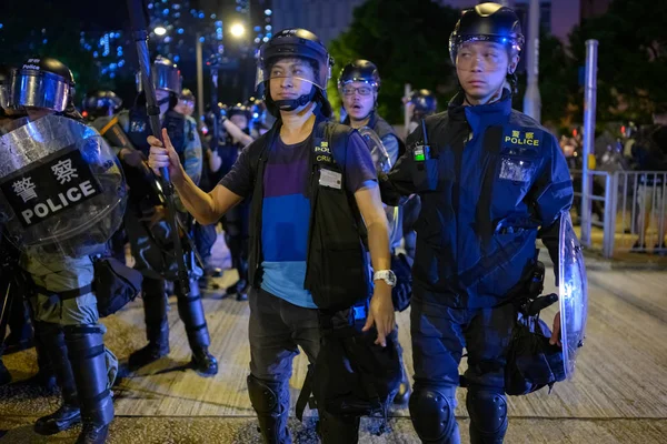 Hong Kong srpen 3 protest zamítnutý policií. — Stock fotografie