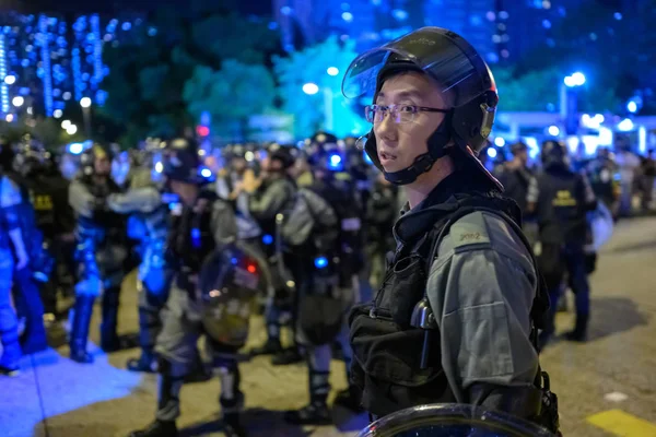 Hong Kong srpen 3 protest zamítnutý policií. — Stock fotografie