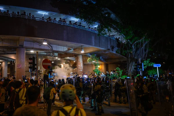 Hong Kong srpen 3 protest zamítnutý policií. — Stock fotografie