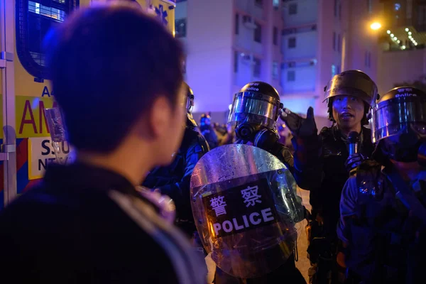 홍콩 8월 3일 경찰에 의해 거부되는 시위. — 스톡 사진