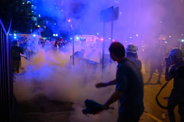 香港8月3日、警察によって拒否された抗議行動. — ストック写真