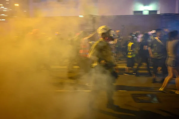 Hong Kong srpen 3 protest zamítnutý policií. — Stock fotografie