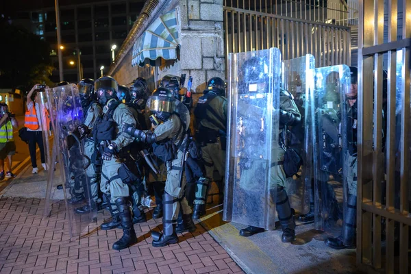 Hong Kong 3 augusti protest som avvisas av polisen Force. — Stockfoto