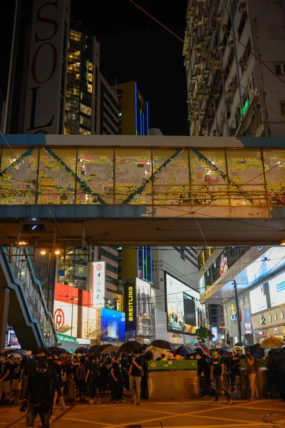 Protest gegen das Auslieferungsgesetz in Hongkong am 4. August — Stockfoto