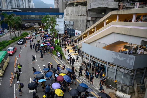 10 augustus Hong Kong flashmob stijl protest tegen uitlevering L — Stockfoto