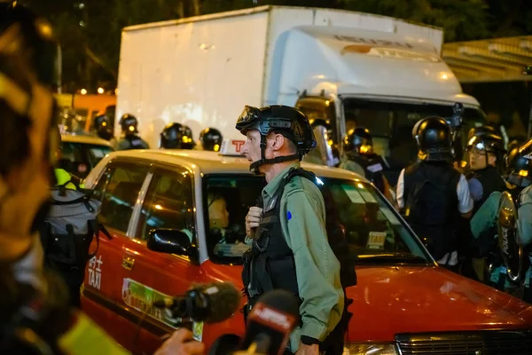 Protesta en Kwun Tong, Hong Kong contra torre de vigilancia . —  Fotos de Stock