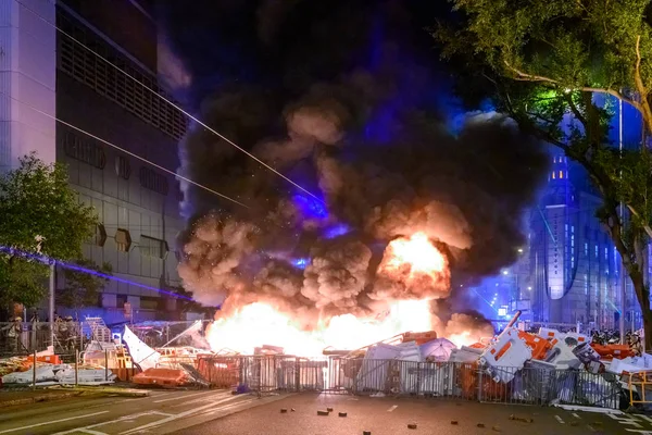 Protesto contra a lei de extradição em Hong Kong se transformou em outro — Fotografia de Stock