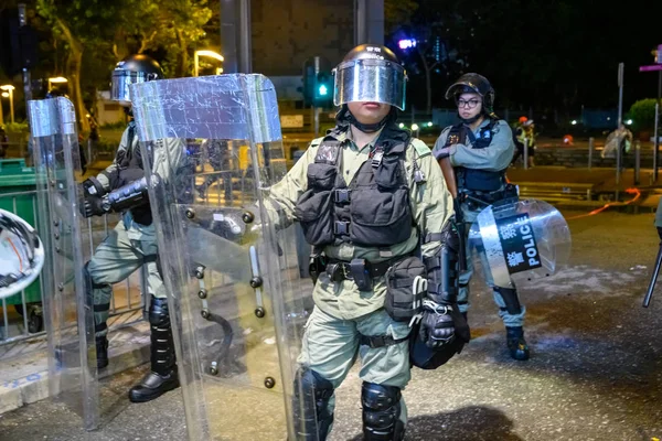 Protesta contra la ley de extradición en Hong Kong se convirtió en otra —  Fotos de Stock