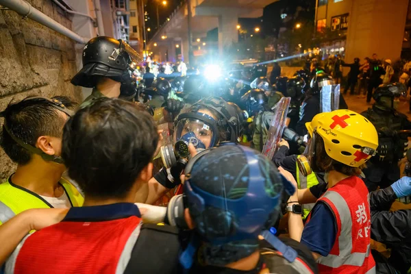 Hong Kong genel grev sırasında protestolar, Eylül 2019.