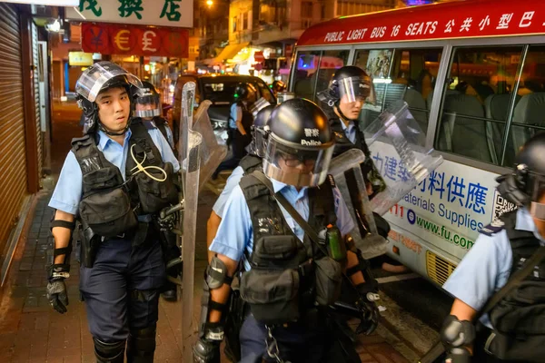 Protesty podczas strajku generalnego w Hong Kongu, wrz 2019. — Zdjęcie stockowe