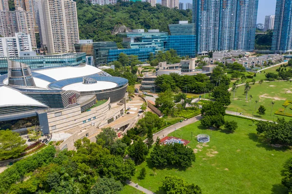 Flygvy över Cyberport i Hongkongön — Stockfoto