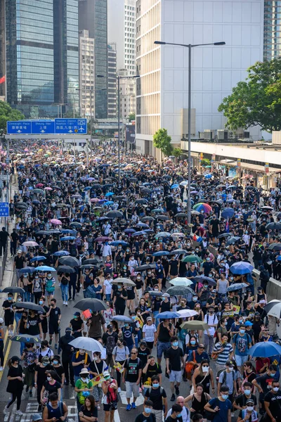 Protesta contra la ley de extradición en Hong Kong se convirtió en otra — Foto de Stock