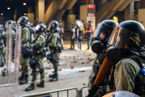 Anti-utlämning lag protest vid Tuen Mun, godkänd av polisen fo — Stockfoto