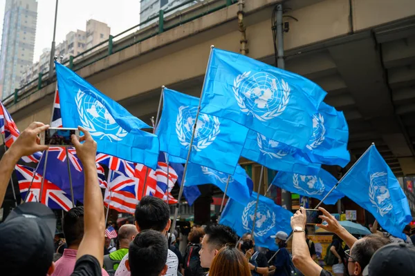 Protest proti vydávání zákonů v Hongkongu se proměnil v další — Stock fotografie